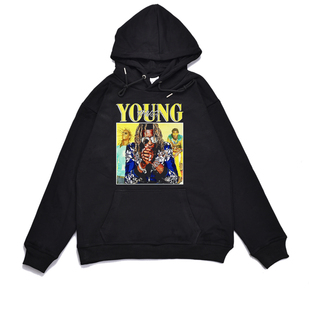 欧美南方说唱嘻哈歌手Young Thug饶舌个性印花卫衣宽松男女潮外套