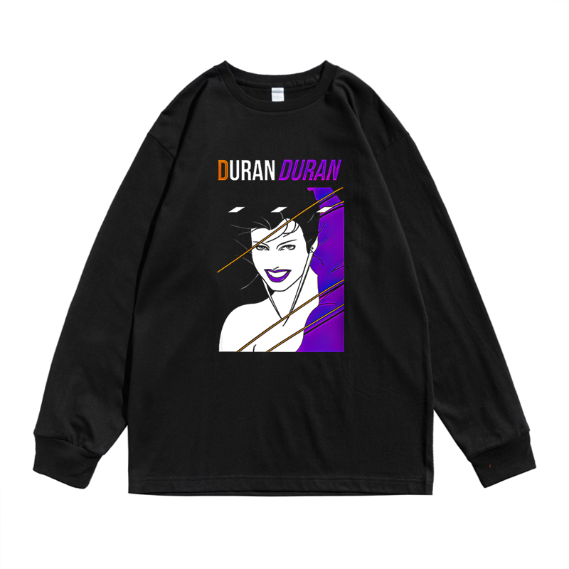 杜兰乐队印花T恤长袖摇滚宽松