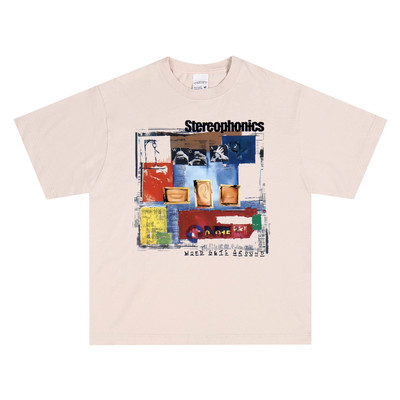 数码直喷摇滚Stereophonics立体声音响乐队印花T恤短袖宽松纯棉