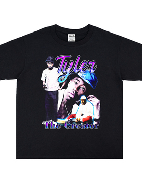 美国说唱歌手Tyler The Creator嘻哈饶舌人物印花T恤短袖宽松男女