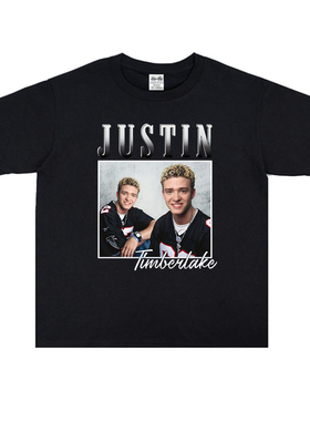 JT贾斯汀·汀布莱克Justin Timberlake音乐纯棉印花T恤短袖宽松