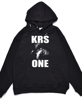 美国说唱歌手KRS-One劳伦斯·“克里斯”·帕克印花卫衣宽松外套
