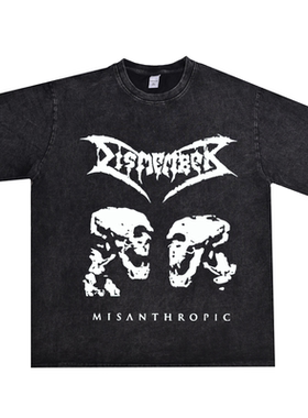 数码直喷金属乐队Dismember摇滚印花T恤宽松短袖朋克圆领可定制