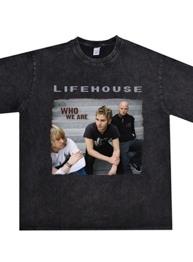直喷Lifehouse生命之屋合唱团摇滚乐队印花T恤短袖宽松男女重磅