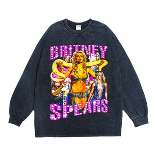 数码直喷布兰妮·斯皮尔斯Britney Spears印花T恤长袖重磅纯棉