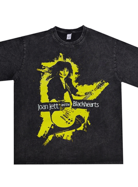 数码直喷女歌手硬摇滚Joan Jett琼·杰特水洗做旧T恤短袖男女宽松