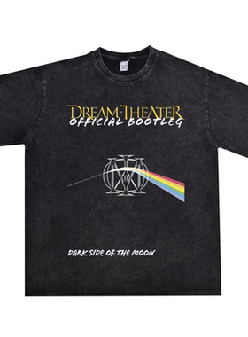 数码直喷摇滚Dream Theater梦剧院乐队做旧T恤短袖纯棉可定制