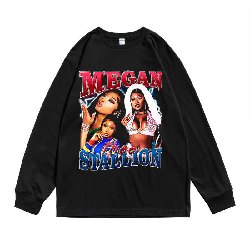 欧美女歌手梅根·西·斯塔莉安Megan Thee Stallion嘻哈T恤长袖