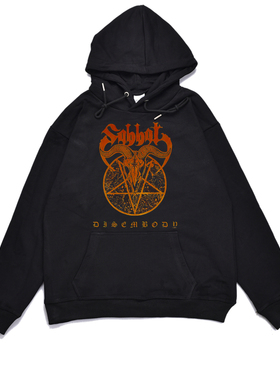 日本金属摇滚组合Sabbat锁破徒Sabato乐队印花卫衣男女宽松外套