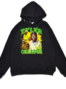 美国说唱歌手Tyler The Creator嘻哈饶舌人物印花卫衣外套宽松男