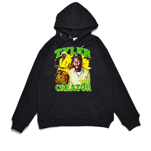 美国说唱歌手Tyler The Creator嘻哈饶舌人物印花卫衣外套宽松男