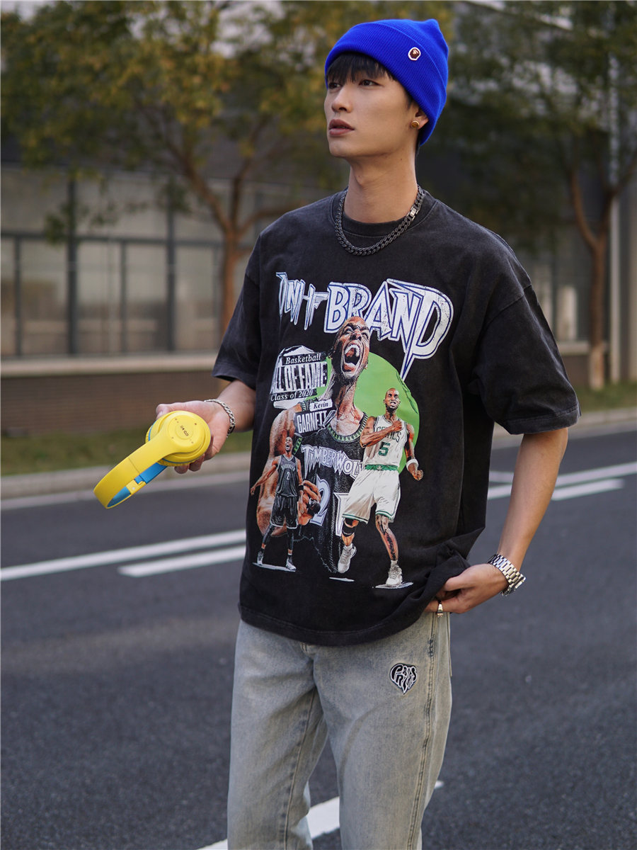 短袖欧美青年T恤纯棉男