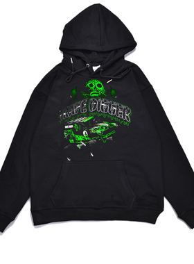 德国重金属硬摇滚组合Grave Digger掘墓人乐队印花卫衣宽松外套