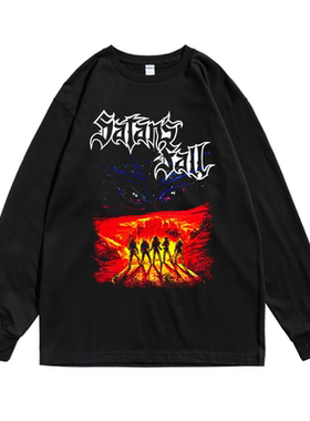 芬兰速度金属摇滚Satan's Fall乐队印花长袖T恤宽松纯棉男女同款