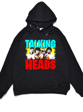 欧美摇滚传声头像Talking Heads乐队印花加厚卫衣宽松男女外套