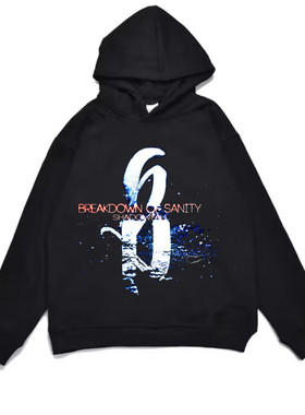 摇滚Breakdown of Sanity乐队印花加厚连帽卫衣男女宽松嘻哈街头