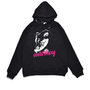 欧美女歌手夏卡·康Chaka 印花加厚卫衣宽松男女外套 Khan人物个性