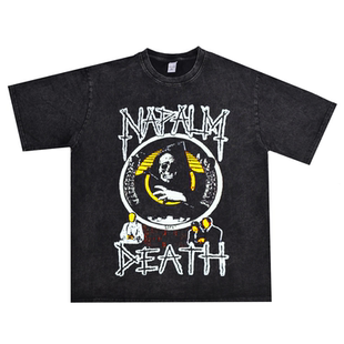 数码直喷属摇滚Napalm Death乐队印花T恤短袖宽松纯棉男女同款