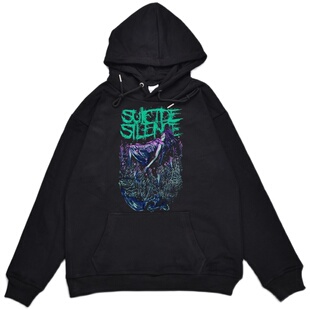 欧美摇滚死核SUICIDE SILENCE个性印花加厚连帽卫衣宽松男女外套