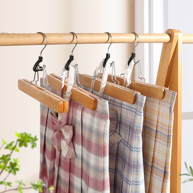 实木马面裙衣架裙夹子汉服专用无痕家用收纳一字jk挂裙子的裤子夹