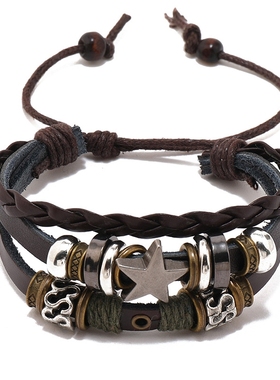 情侣手串手链欧美星星编织小众高级设计感嘻哈配饰手饰手串民族风