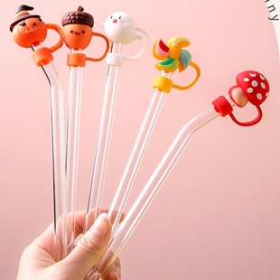 吸管盖帽通用玻璃吸管帽防尘环保可爱少女硅胶通用配件防尘塞子