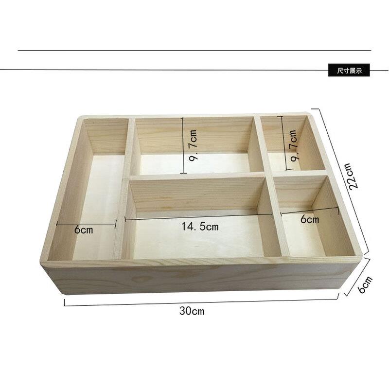 粉笔盒收纳盒讲台木质收纳盒学校班级教室粉笔收纳盒木盒定做5格