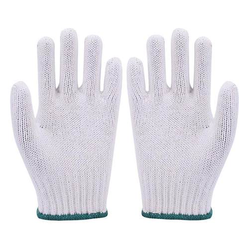 贸正线手套劳保棉纱加厚防滑耐磨工地干活防护用品绿口12双【足斤