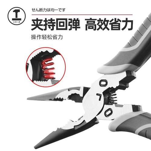 绿林(GREENER)偏心省力老虎钳工业级斜口钳钢丝钳尖嘴钳多功能剪