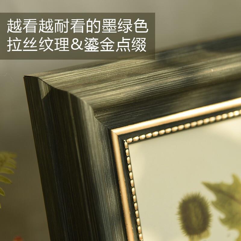 栖域(QIYU)欧式相框摆台5寸A4复古情侣照片家居组合花草绿6寸(照