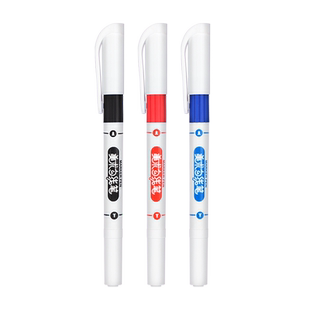 美术勾线笔可加墨双头记号笔儿童幼儿园绘画黑色水性描边双头细头小学生专业画画用速干笔勾边专用马克笔