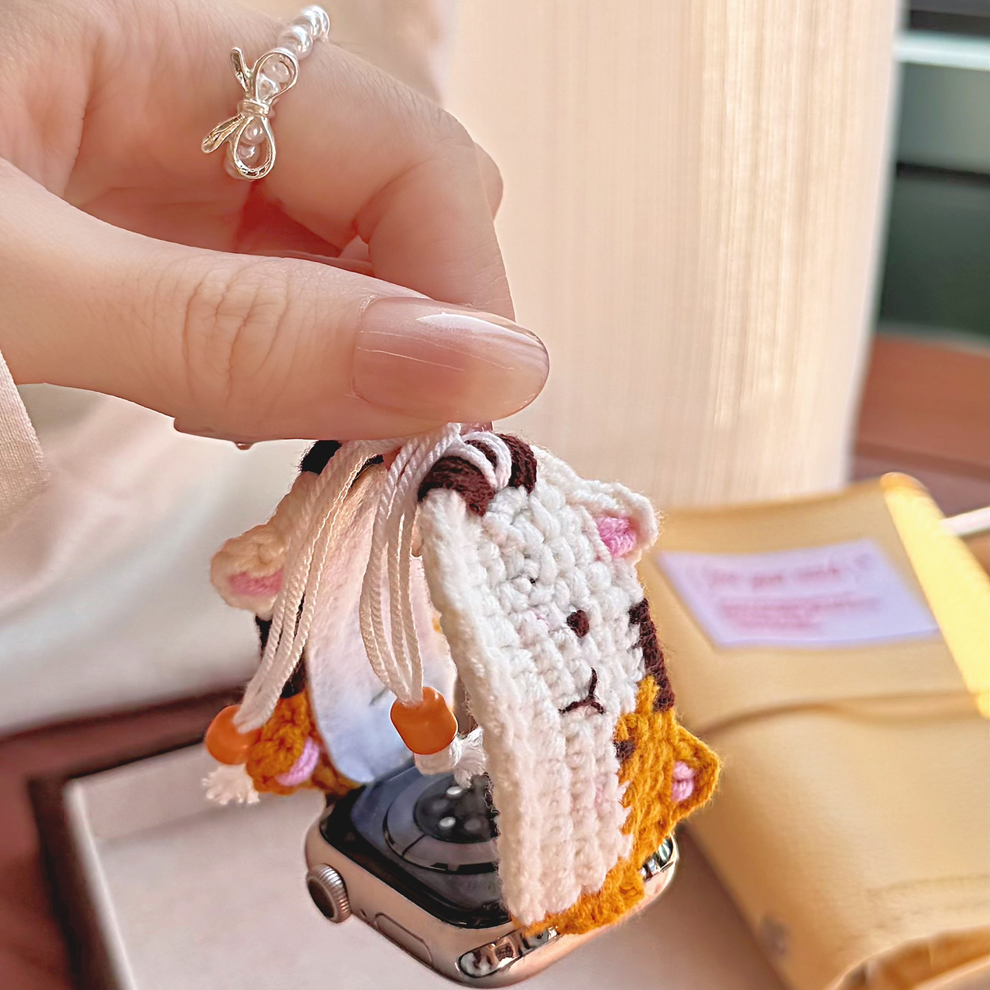 编织毛线手表带可爱小熊小狗