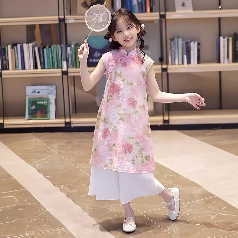 女童旗袍裙夏季2025新款