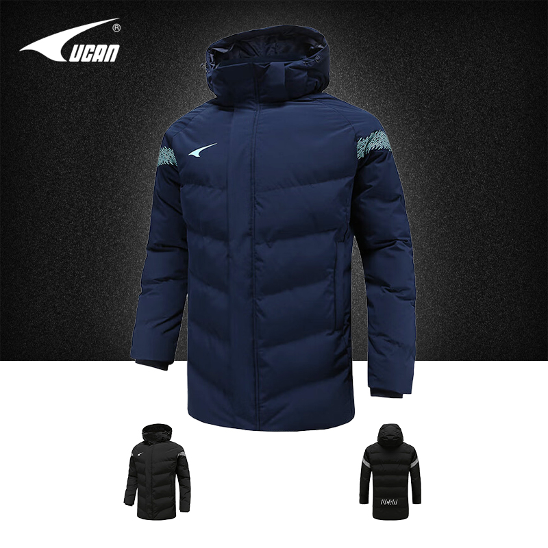 2025冬季锐克棉服保暖防风长袖中长款足球训练棉衣外套男 109081