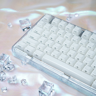 水晶果冻侧刻键帽机械键盘帽PC白色粉色 磁轴61 63 68 75 87 98