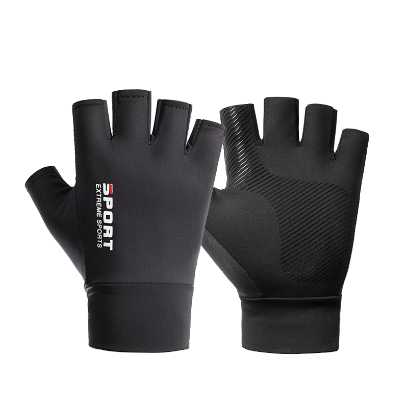 防晒手套男夏季薄款防滑冰丝开车骑行健身路亚钓鱼器械训练半指女