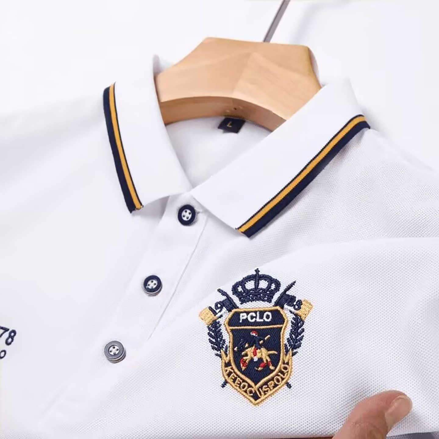 点击率男装PCLO高档刺绣短袖POLO衫春夏男士翻领T恤时尚百搭上衣