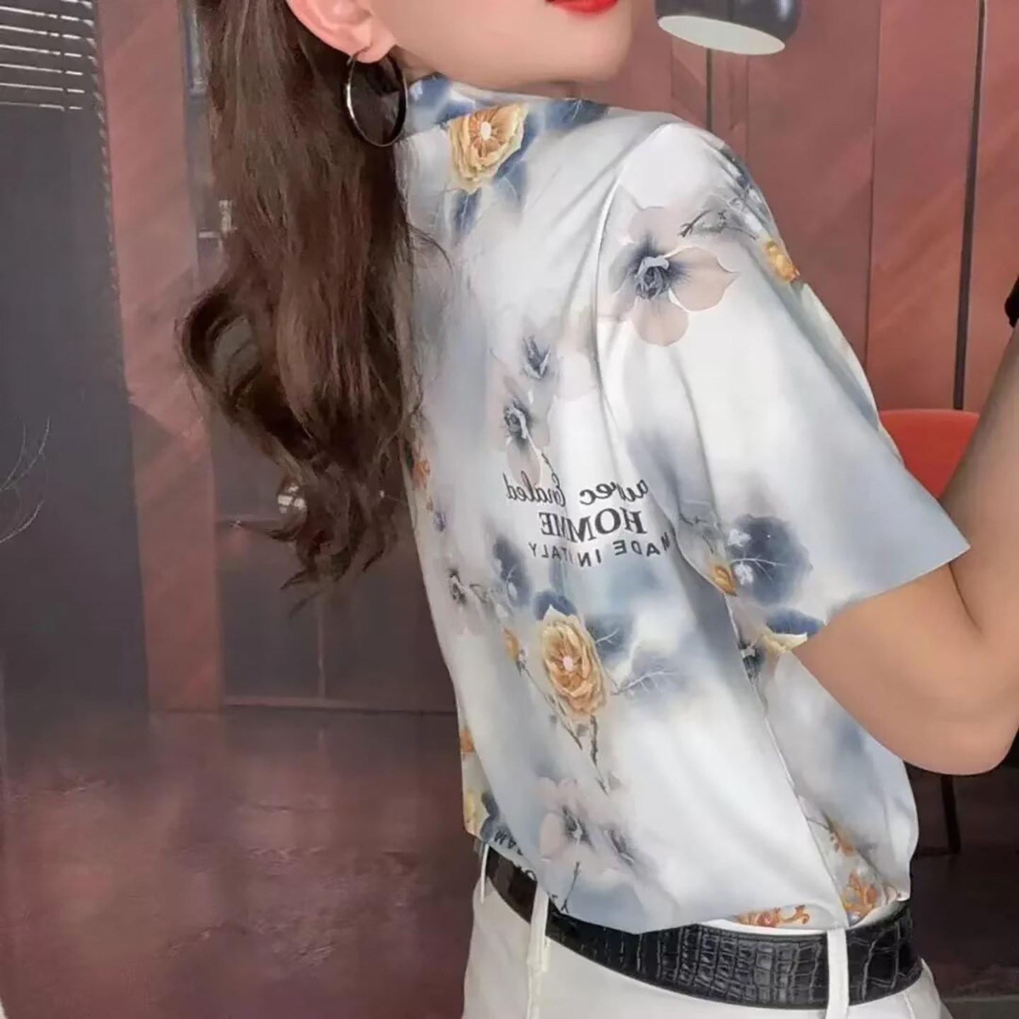 宏嫩男装总裁轻奢花朵短袖衬衫2026新款春夏男士时尚潮流百搭衬衣