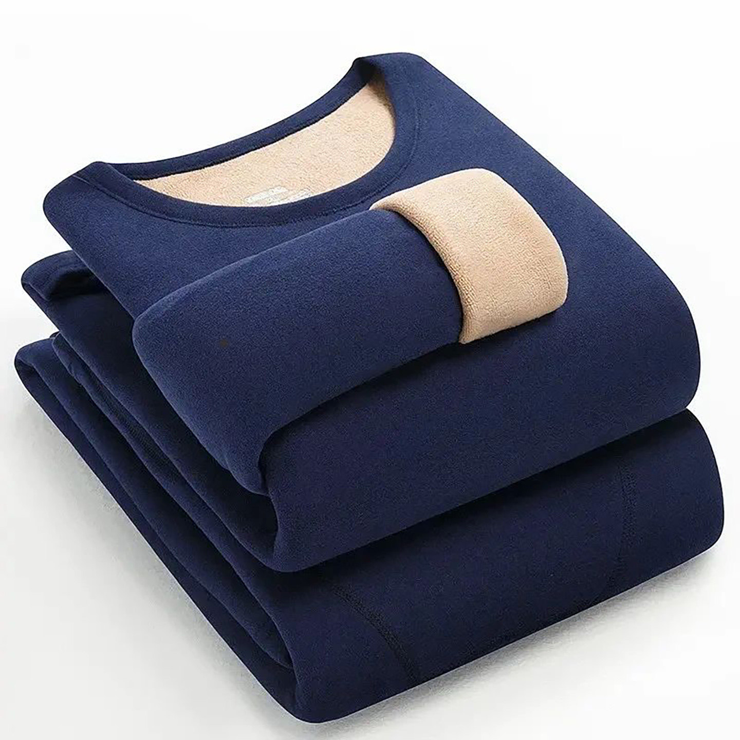 榕坤男装羊羔绒保暖内衣套装冬季男士加绒加厚中领中老年秋衣秋裤