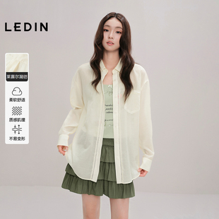 商场同款 新款 乐町莱赛尔长袖 2025秋季 宽松上衣C1CAF3111 衬衫