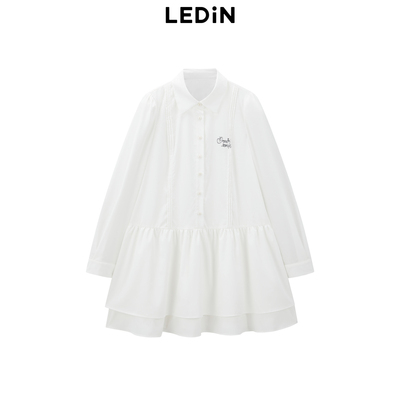 【商场同款】乐町甜美简约衬衫连衣裙秋季新款蛋糕裙C1FAE3361