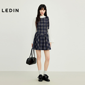 商场同款 乐町学院风格 纹连衣裙2025年秋季 新款 裙子C1FAF3402