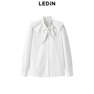 C1CAD4247 设计感白衬衫 乐町花瓣领衬衫 秋冬新款