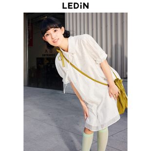 【商城同款】乐町衬衫连衣裙24年夏季新款轻国风短袖裙C2FAE2F13