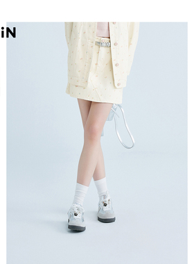 【商场同款】乐町韩系牛仔A字裙25年春季新款碎花半身裙C1HEF1412