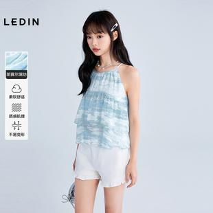 乐町小野联名合作系列荷叶边层叠26夏上衣C1CDF2438 商场同款