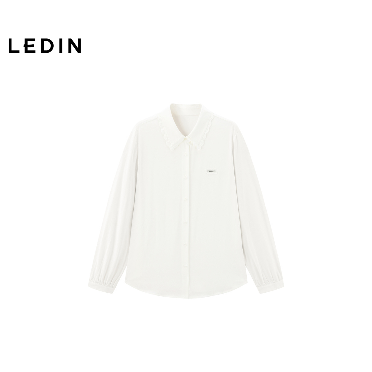 【商场同款】乐町合体花边衬衫24年冬季长袖白衬衫上衣C1CAE4F02