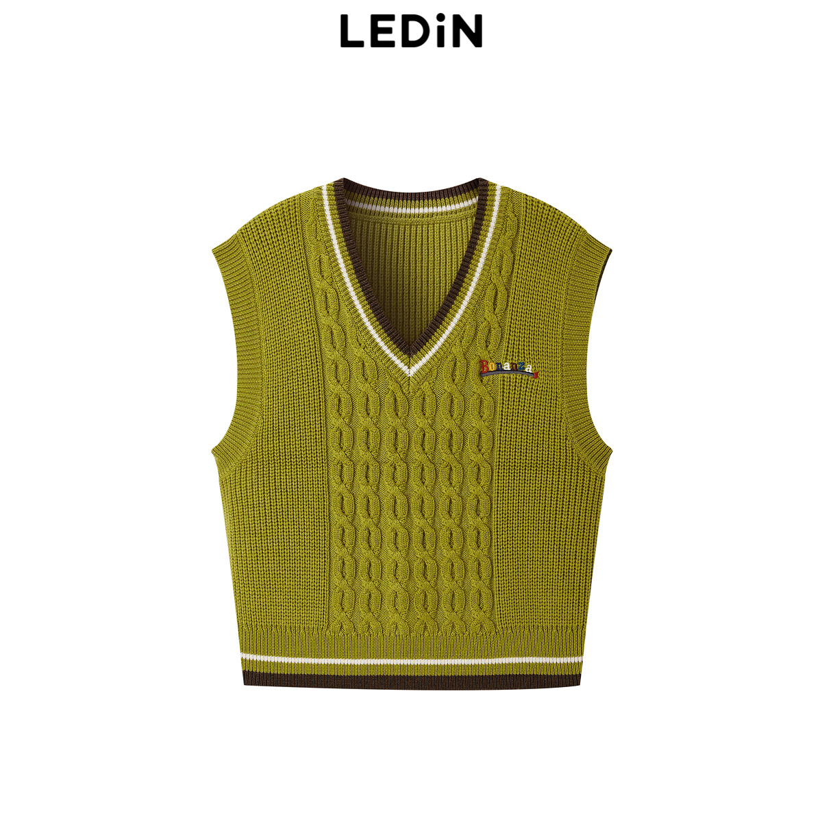 【清仓】乐町秋冬V领撞色无袖叠穿坎肩背心C2EFD4126