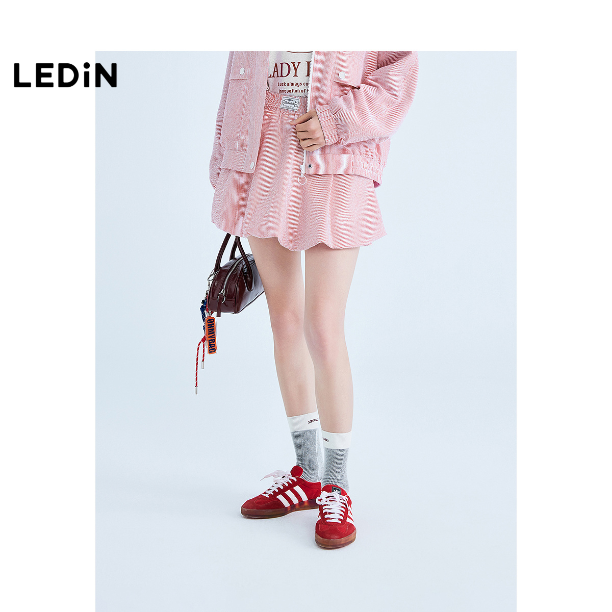 【商场同款】乐町条纹花苞裙25秋季新款少女粉色半身裙C2GEF1309