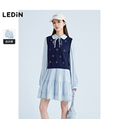 裙C1FAF1401 衬衫 商场同款 乐町韩系翻领俏皮感连衣裙25春新款